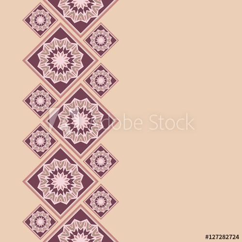 500x500 Vector Geometric Frame Oriental Style. Seamless Vector Border For