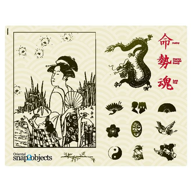 660x660 Oriental Vector Elements Pack
