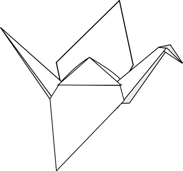 600x560 Origami Crane Free Vector In Open Office Drawing Svg ( .svg