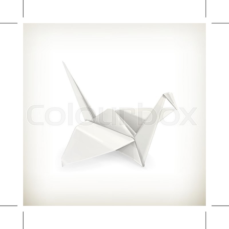 800x800 Origami Crane, Vector Stock Vector Colourbox