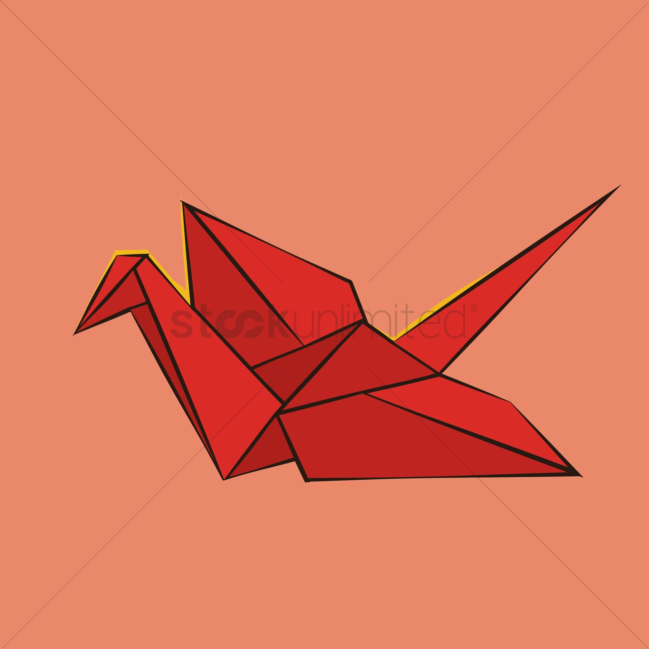 1300x1300 Origami Crane Vector Image