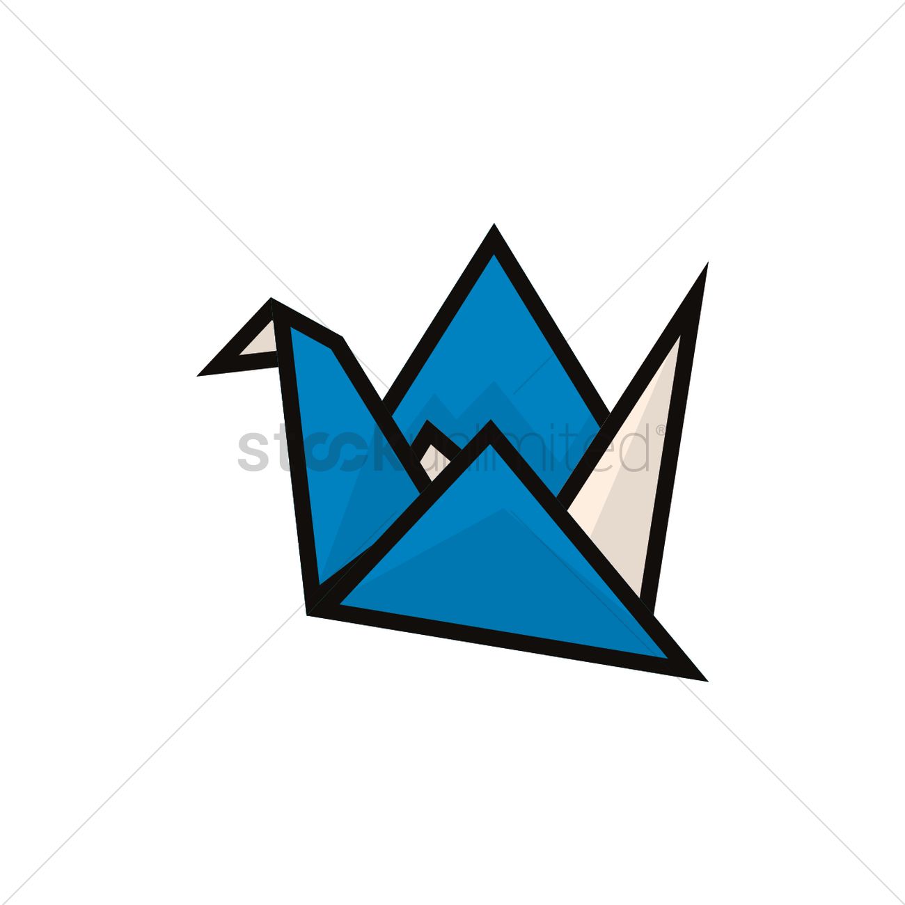 1300x1300 Origami Crane Vector Image