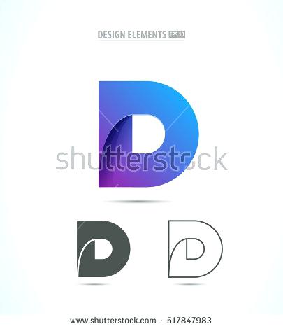 405x470 Origami Logo Design Letter D Corporate Logo Design Paper Blue