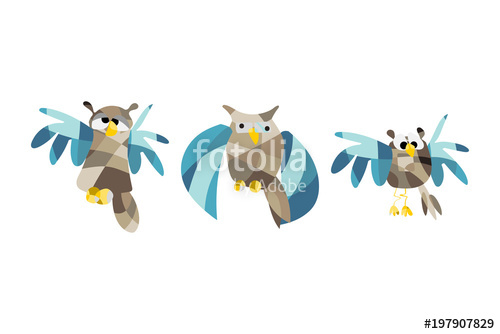 500x334 Cute Owl Pictures. Vector Illustration Set Of Owls In Origami