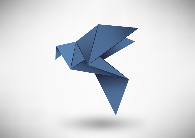 800x566 Origami Blue Dove Vector