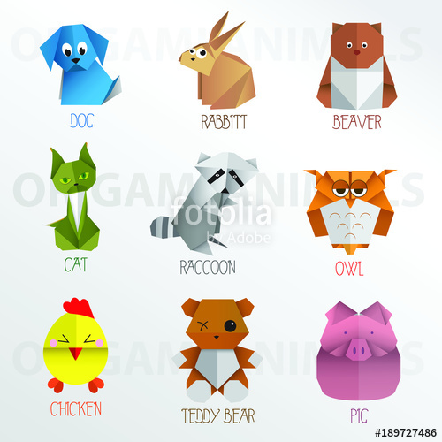 500x500 Origami Vector Animals Collection Stock Image And Royalty Free