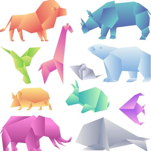 500x499 Wild Animal Origami Vector Illustration Free Download