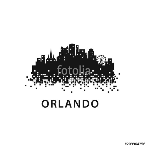 500x500 Orlando City Skyline Landscape Logo Template Stock Image And