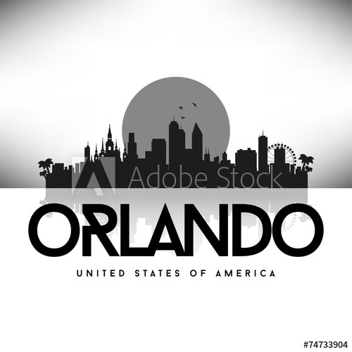 500x500 Orlando Usa Skyline Silhouette Black Vector