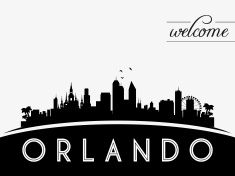 235x176 Orlando Usa Skyline Silhouette Vector Art Illustration Tattoos