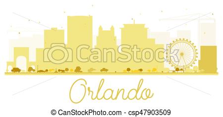 450x237 Orlando City Skyline Golden Silhouette. Vector Illustration