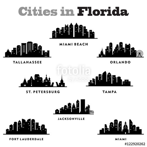 500x500 City Skyline Cityscape Of Cities In Florida State