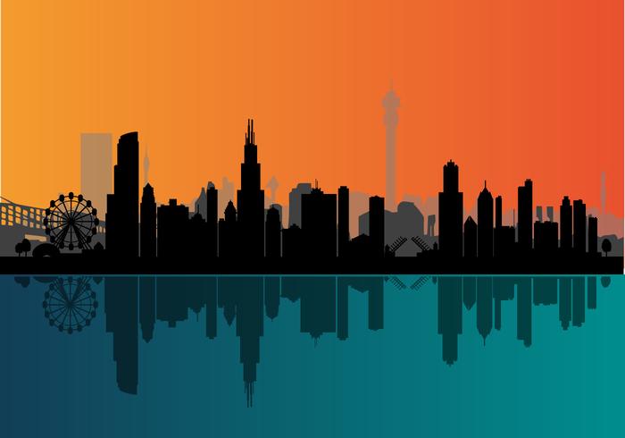 700x490 Vector Chicago Night Skyline