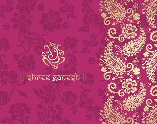 500x396 Indian Floral Ornament With Pink Background Vector Free Vector In