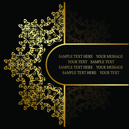 500x500 Retro Golden Ornaments Background 04 Vector Free Download