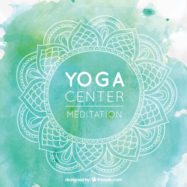 626x626 Ai] Green Watercolor Background With Mandala Ornament Vector Free