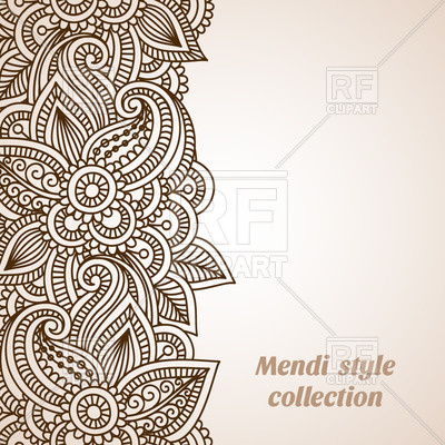 400x400 Mehndi Style Ornamental Border Vector Image Vector Artwork Of