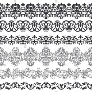 300x300 Seamless Floral Border Vector Template Ornament Shopatcloth