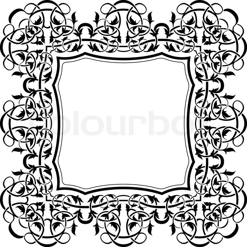 800x800 Black Frame With Ornamental Border Stock Vector Colourbox