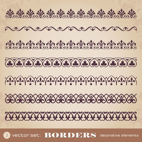 499x499 Ornaments Borders Decorative Elements Vector Set 05 Free Vectors