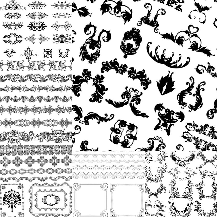 900x900 Vintage Ornamental Borders Vector Vector Graphics Designs On