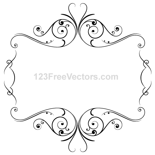 600x600 Floral Ornament Frame Vector Graphics By 123freevectors