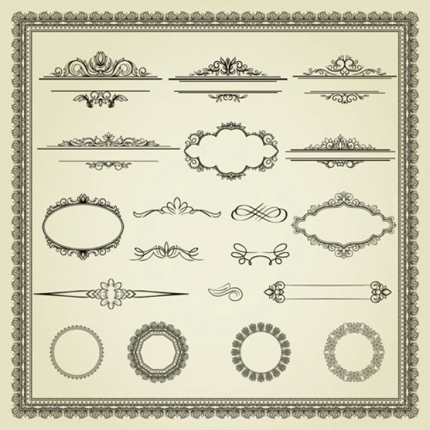 626x626 Page Ornaments And Frame Vector Set
