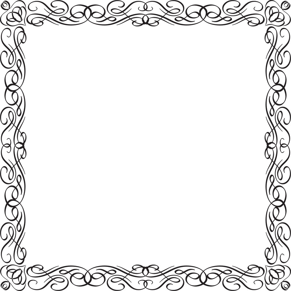 1000x1000 Floral Frame Vector Ornament Royalty Free Stock Image