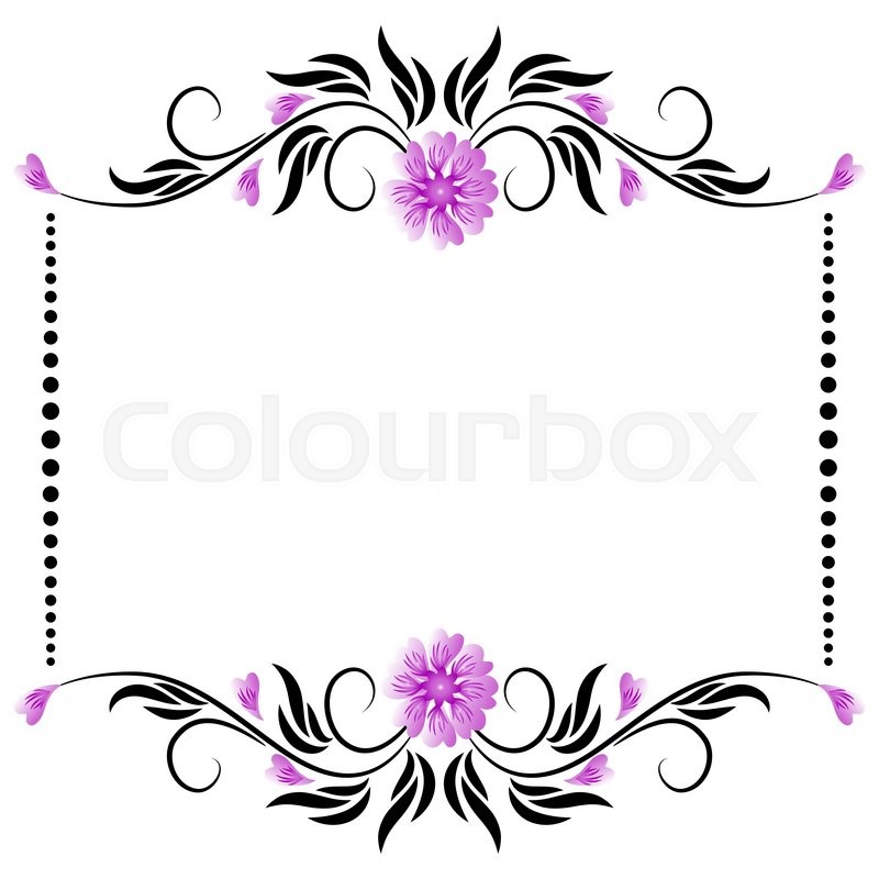800x800 Vector Border Frame With Floral Ornament Stock Vector Colourbox