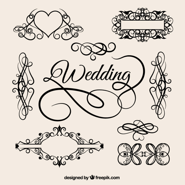 626x626 Vintage Wedding Ornaments Vector Free Download