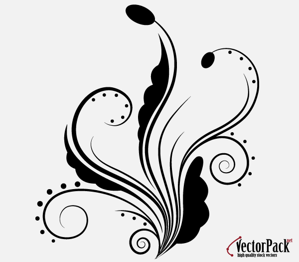600x525 Free Floral Ornament Vector With Swirls Elements 123freevectors