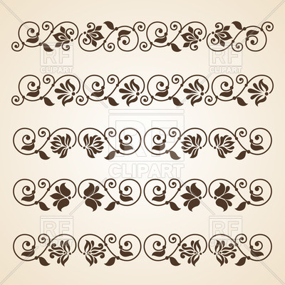 400x400 Vintage Curly Floral Dividers Vector Image Vector Artwork Of