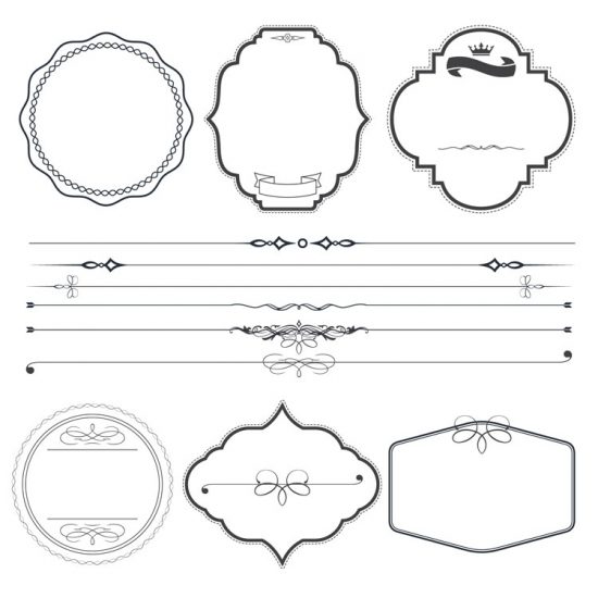 550x550 Vintage Frame And Ornamental Dividers Vector