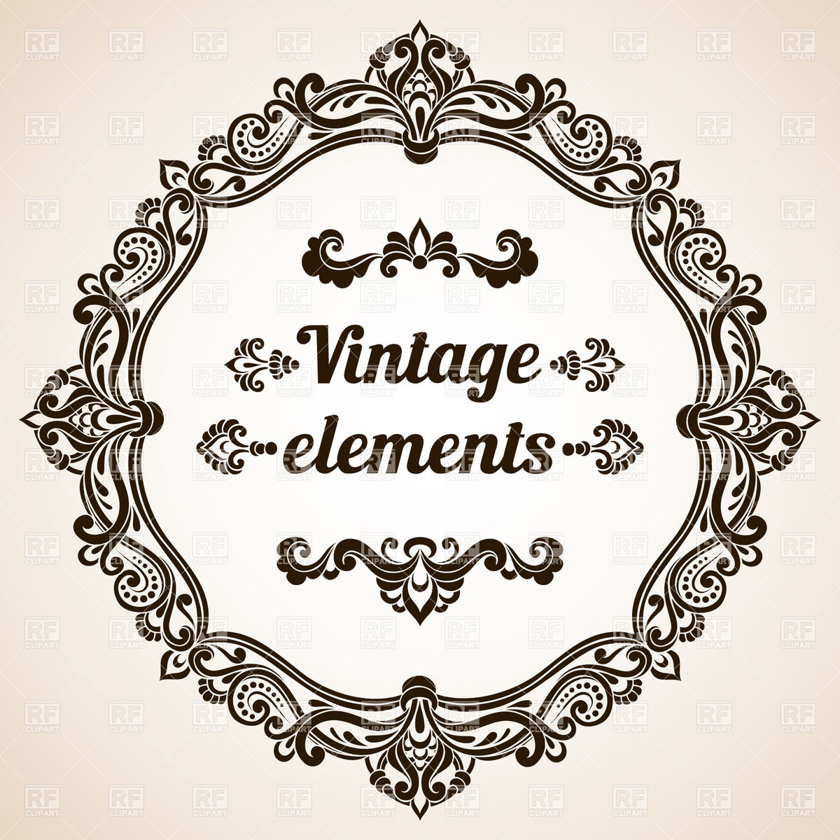 1200x1200 Round Vintage Frame With Ornate Border Vector Image Vector