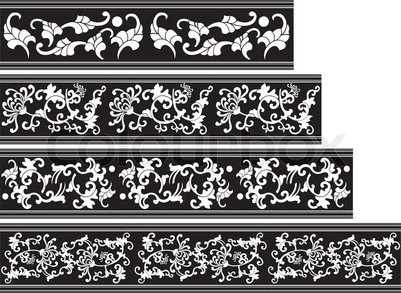 800x584 China Seamless Ornate Border Stock Vector Colourbox