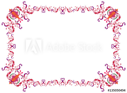 500x367 Decorative Oriental Frame For Purim Festival Invitation