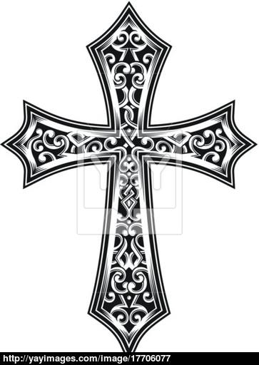 363x512 Ornate Christian Cross Vector Vector