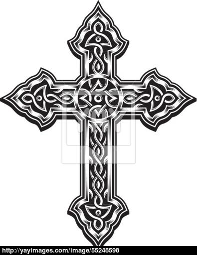 395x512 Ornate Christian Cross Vector