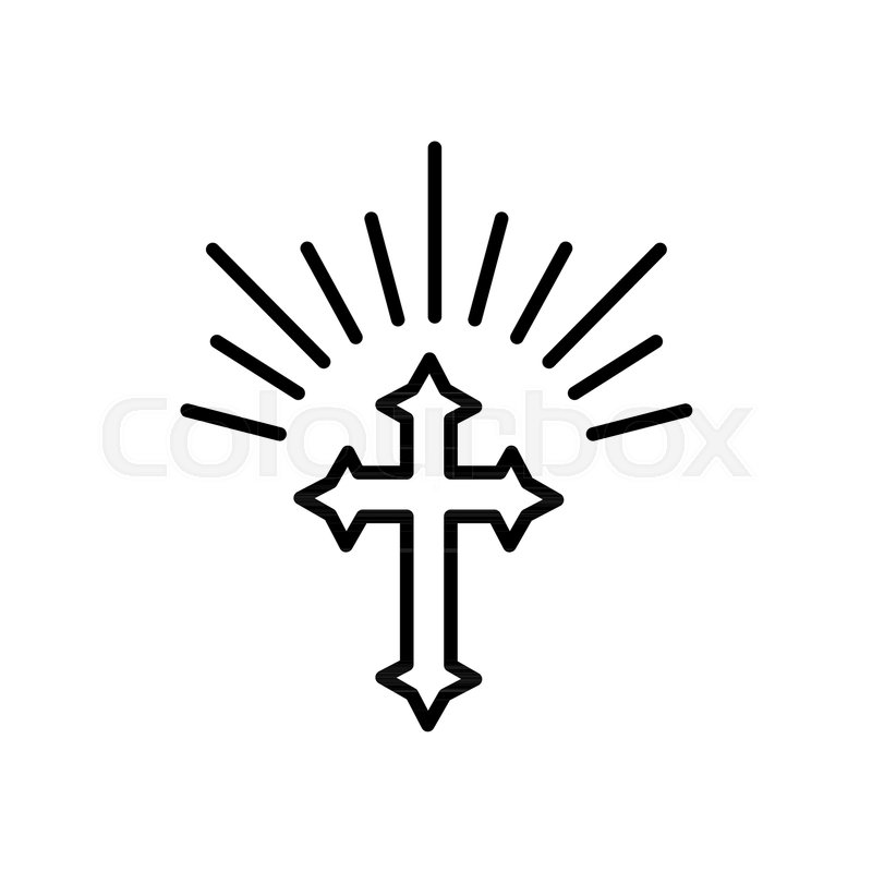 800x800 Silhouette Of Ornate Cross With Sun Lights. Happy Easter Concept