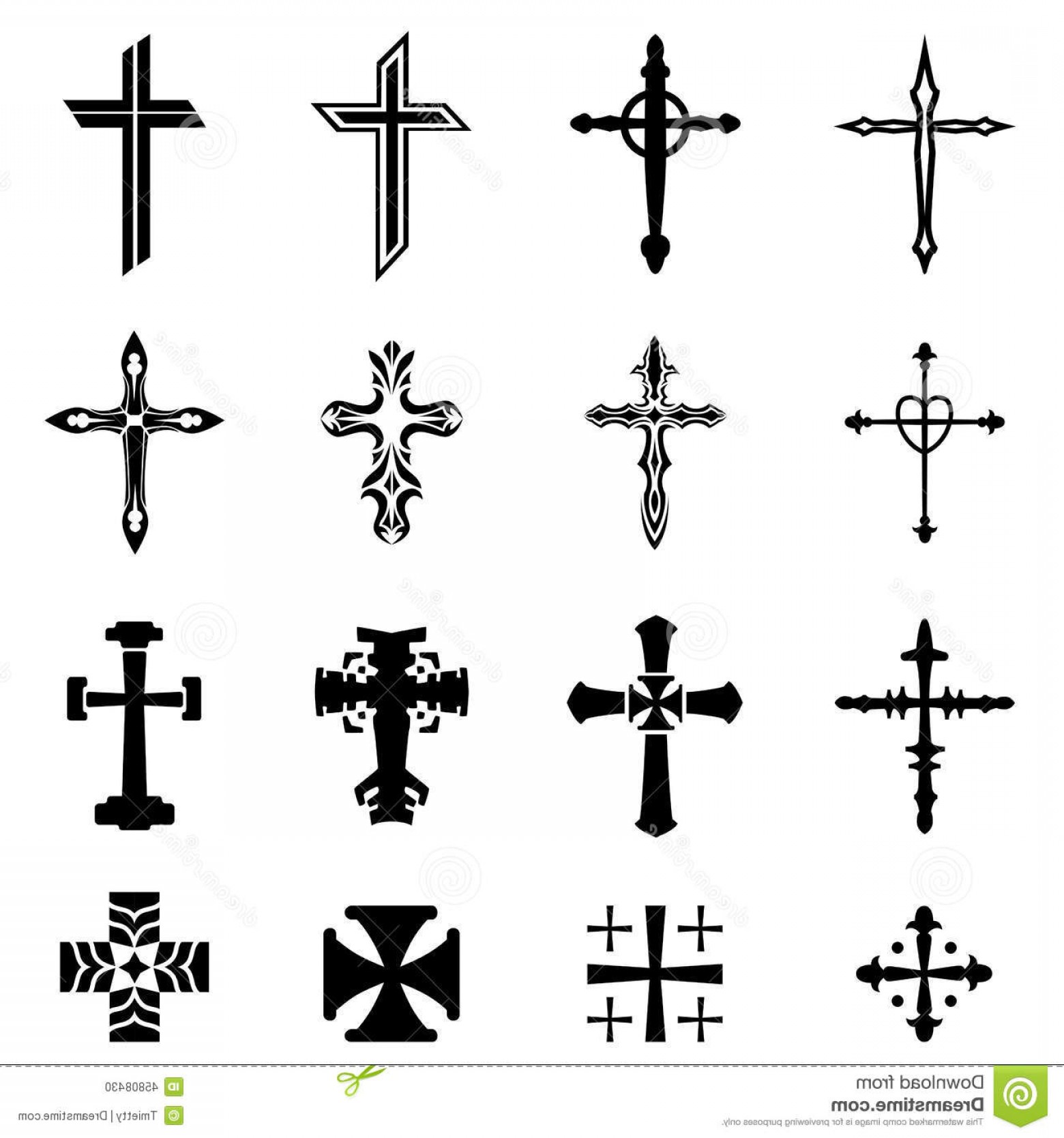 1560x1668 Stock Illustration Cross Icon Set Designs Simple To Ornate