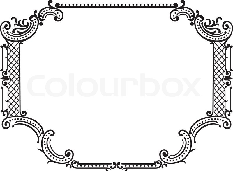 800x589 One Color Ornate Frame Stock Vector Colourbox
