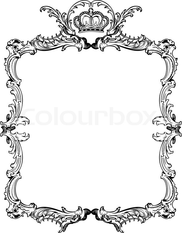 624x800 Decorative Vintage Ornate Frame. Vector Illustration. Stock