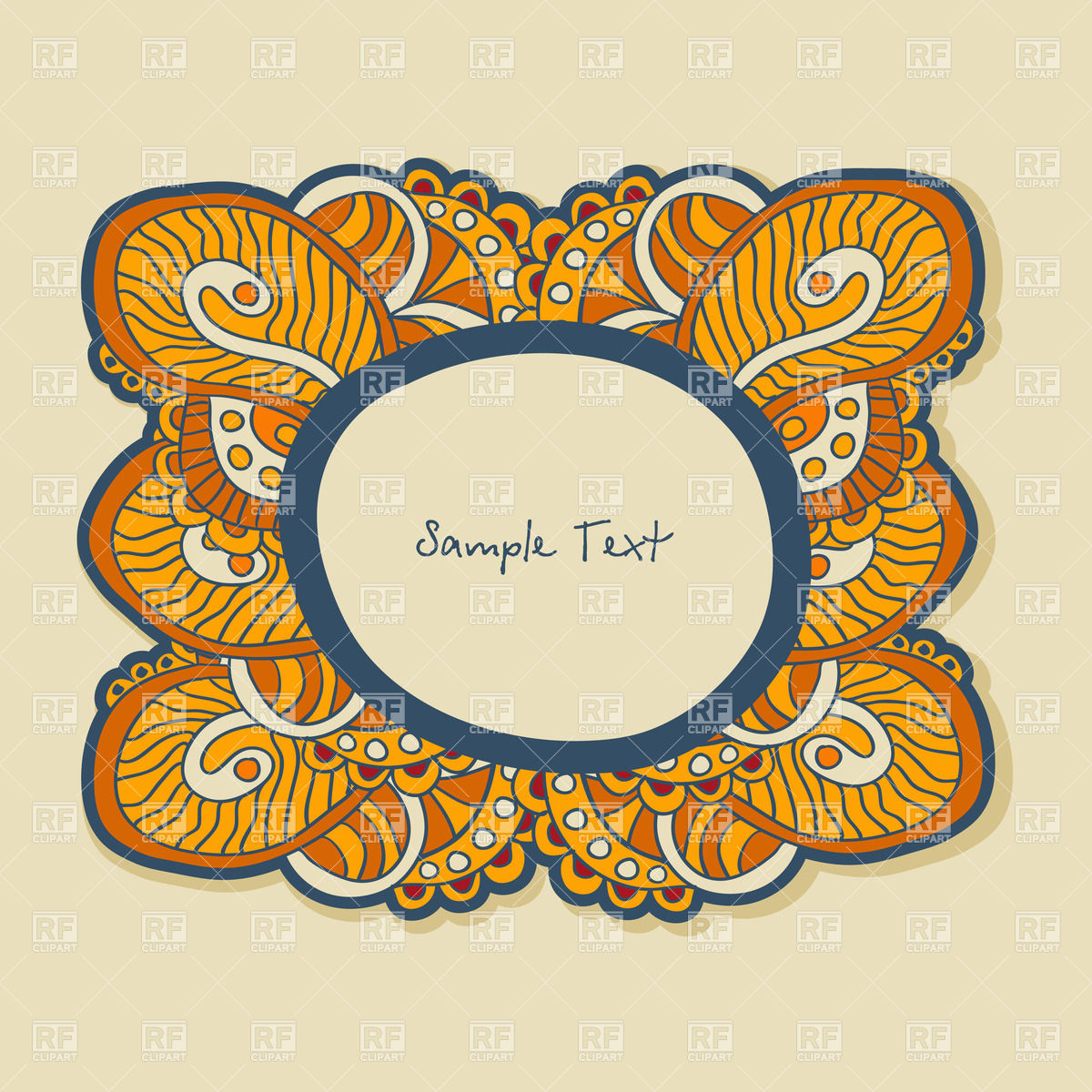 1200x1200 Vintage Hand Drawn Ornate Frame Vector Image Vector Artwork Of