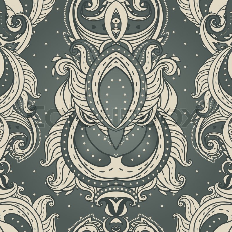 800x800 Floral Paisley Indian Vector Colorful Ornate Seamless Pattern