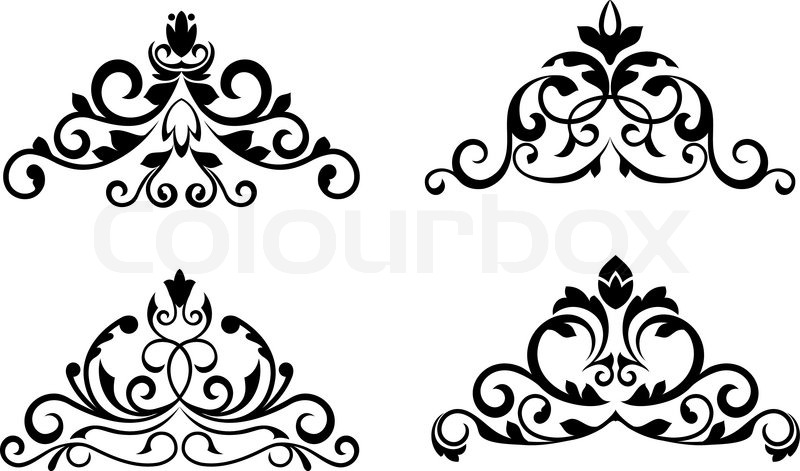 800x471 Floral Patterns And Borders For Design And Ornate Stock Vector