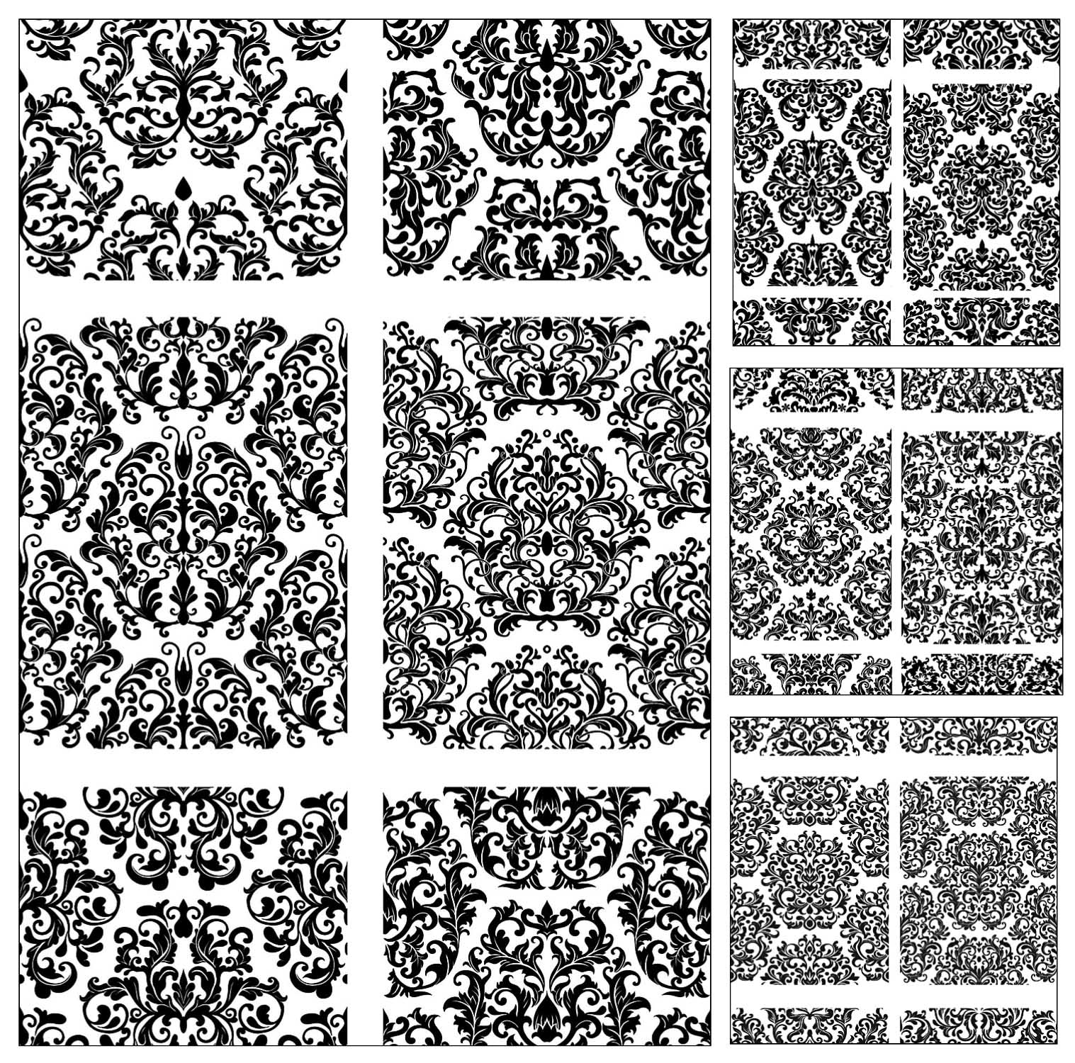 1517x1500 Set Of Ornate Patterns Vector Free Download