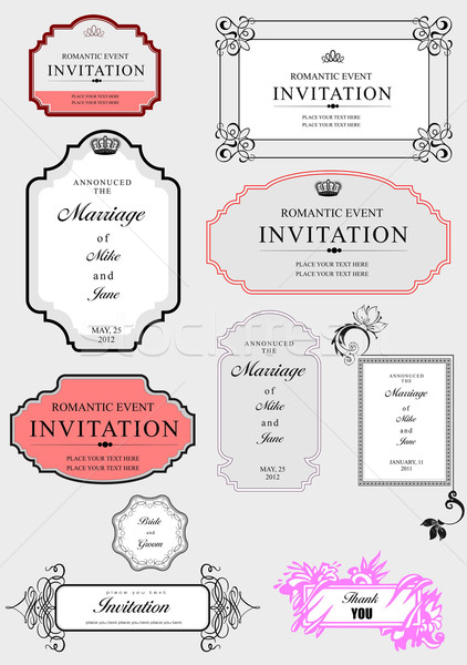 422x600 Set Of Ornate Vector Frames And Ornaments With Sample Text. Perf