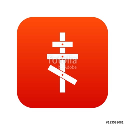 500x500 Orthodox Cross Icon Digital Red Stock Image And Royalty Free
