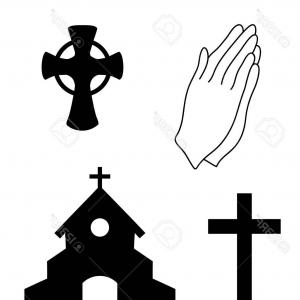 300x300 Stock Illustration Praying Hands And Orthodox Cross Lazttweet