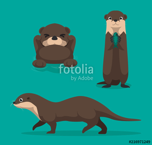 500x475 Cute Otter Cartoon Vector Illustration Stock Image And Royalty